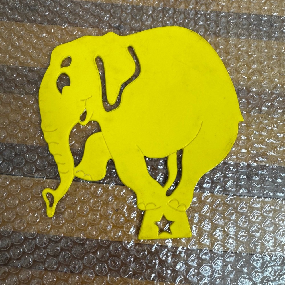 Vintage Yellow Elephant Cutout Decoration Decor Craft Supplies Stencil Pie